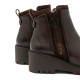 BOTINES DE PIEL CON CUÑA Y CREMALLERA PAZ MOKA PORRONET - Querol online