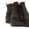 BOTINES DE PIEL CON CUÑA Y CREMALLERA PAZ MOKA PORRONET