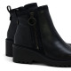 BOTINES DE PIEL CON CUÑA Y CREMALLERA PAZ NEGRO PORRONET - Querol online