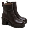 BOTINES DE PIEL CON CREMALLERA SOFÍA MOKA PORRONET