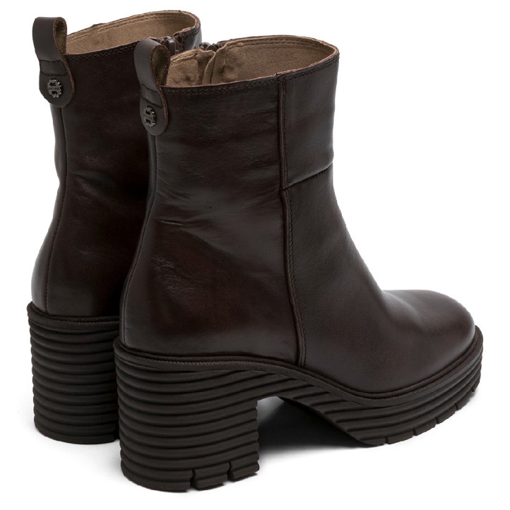 BOTINES DE PIEL CON CREMALLERA SOFÍA MOKA PORRONET - Querol online