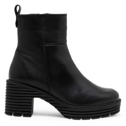 BOTINES DE PIEL CON CREMALLERA SOFÍA NEGRO PORRONET - Querol online
