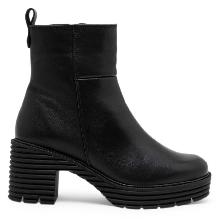 BOTINES DE PIEL CON CREMALLERA SOFÍA NEGRO PORRONET - Querol online