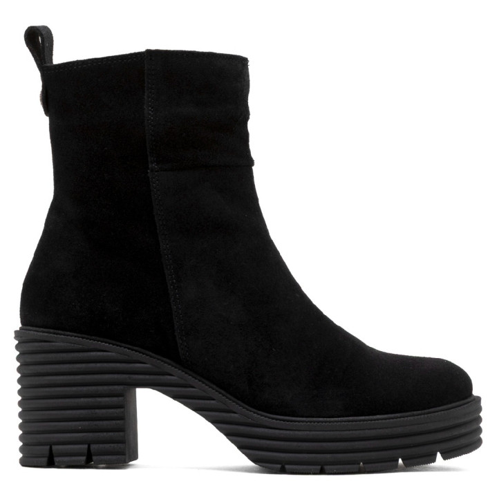BOTINES DE PIEL DE TACÓN CON CREMALLERA SALMA NEGRO PORRONET - Querol online