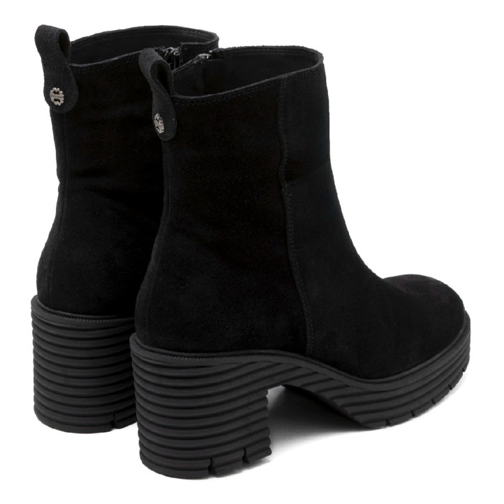 BOTINES DE PIEL DE TACÓN CON CREMALLERA SALMA NEGRO PORRONET - Querol online