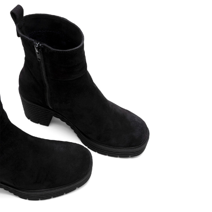 BOTINES DE PIEL DE TACÓN CON CREMALLERA SALMA NEGRO PORRONET - Querol online