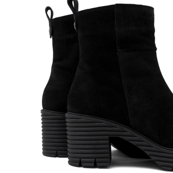 BOTINES DE PIEL DE TACÓN CON CREMALLERA SALMA NEGRO PORRONET - Querol online