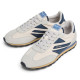 Zapatillas Pepe Jeans Jason de hombre beige con detalles azules estilo retro running - Querol online