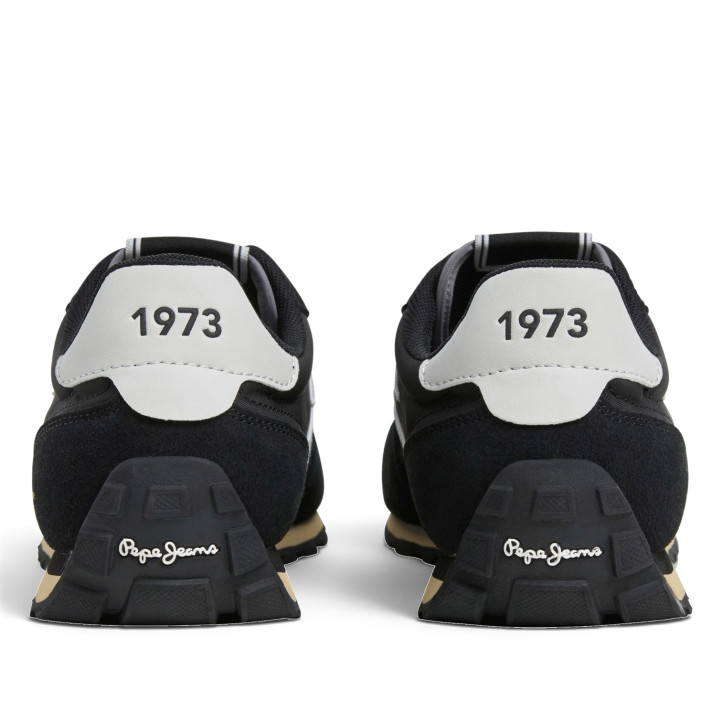 Sabatilles Pepe Jeans Jason d'home negres amb detalls blancs estil retro running - Querol online