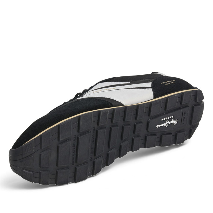 Sabatilles Pepe Jeans Jason d'home negres amb detalls blancs estil retro running - Querol online