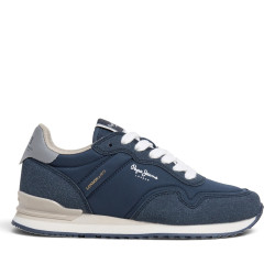 Zapatillas deporte Pepe Jeans Hailon Basic de hombre azul marino con detalles en ante - Querol online