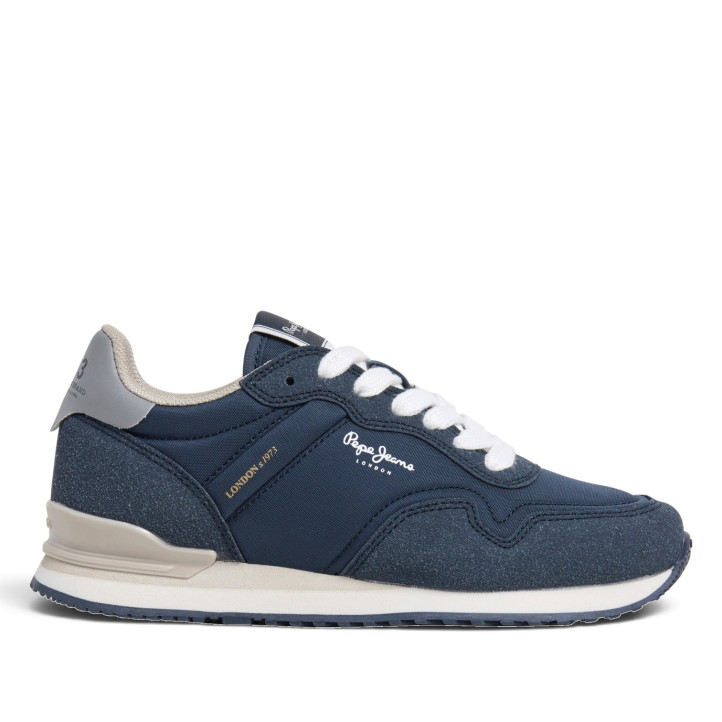 Zapatillas deporte Pepe Jeans Hailon Basic de hombre azul marino con detalles en ante - Querol online