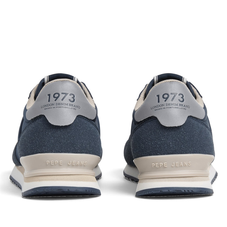 Zapatillas deporte Pepe Jeans Hailon Basic de hombre azul marino con detalles en ante - Querol online