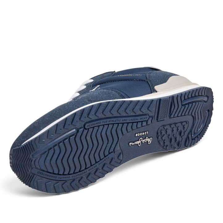 Zapatillas deporte Pepe Jeans Hailon Basic de hombre azul marino con detalles en ante - Querol online