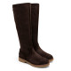 BOTAS ALTAS DE PIEL CON CREMALLERA INÉS MOKA PORRONET - Querol online