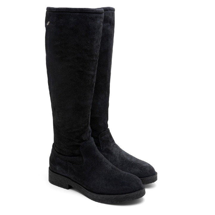 BOTAS ALTAS DE PIEL CON CREMALLERA INÉS CARBÓN PORRONET - Querol online