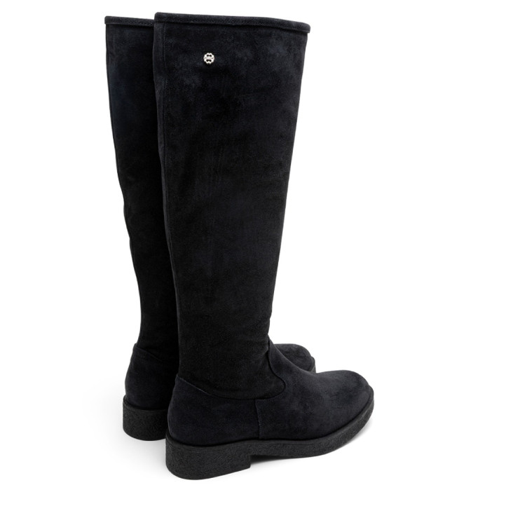 BOTAS ALTAS DE PIEL CON CREMALLERA INÉS CARBÓN PORRONET - Querol online