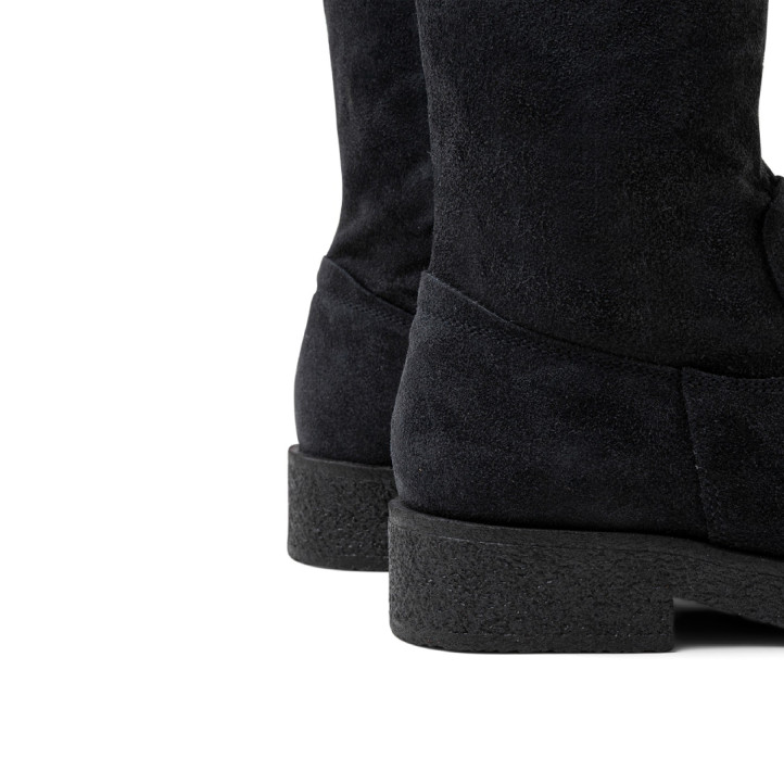 BOTAS ALTAS DE PIEL CON CREMALLERA INÉS CARBÓN PORRONET - Querol online