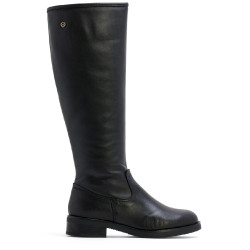 BOTAS ALTAS DE PIEL CON CREMALLERA JANA NEGRO PORRONET - Querol online