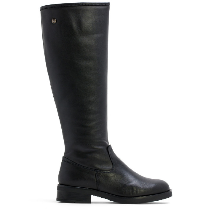 BOTAS ALTAS DE PIEL CON CREMALLERA JANA NEGRO PORRONET - Querol online