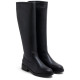 BOTAS ALTAS DE PIEL CON CREMALLERA JANA NEGRO PORRONET - Querol online