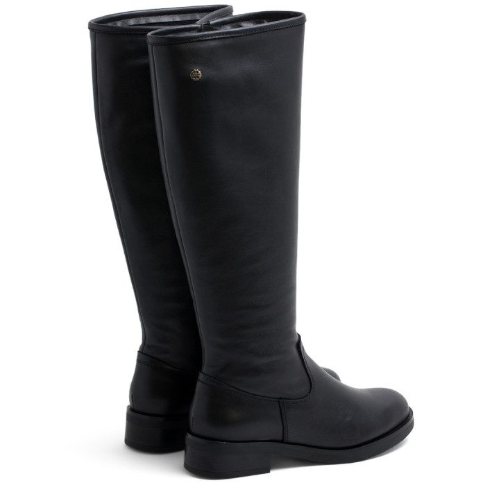 BOTAS ALTAS DE PIEL CON CREMALLERA JANA NEGRO PORRONET - Querol online