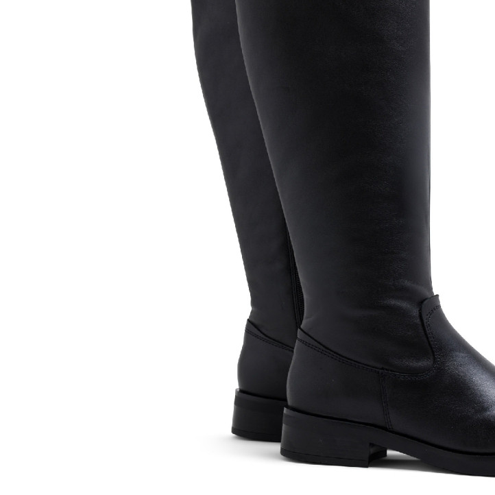 BOTAS ALTAS DE PIEL CON CREMALLERA JANA NEGRO PORRONET - Querol online