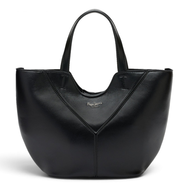 Bossa Pepe Jeans shopper de dona negra efecte pell amb bandolera - Querol online