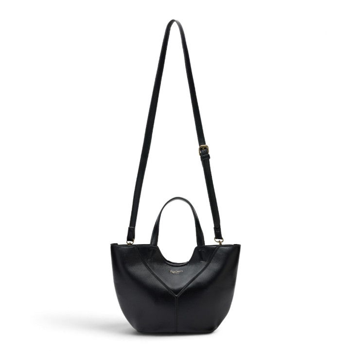 Bossa Pepe Jeans shopper de dona negra efecte pell amb bandolera - Querol online