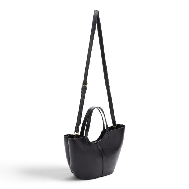 Bossa Pepe Jeans shopper de dona negra efecte pell amb bandolera - Querol online