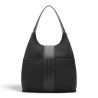 Bossa Pepe Jeans hobo de dona negra amb bandolera i logotip en relleu