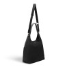 Bolso Pepe Jeans hobo de mujer negro con bandolera y logo en relieve