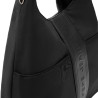 Bossa Pepe Jeans hobo de dona negra amb bandolera i logotip en relleu