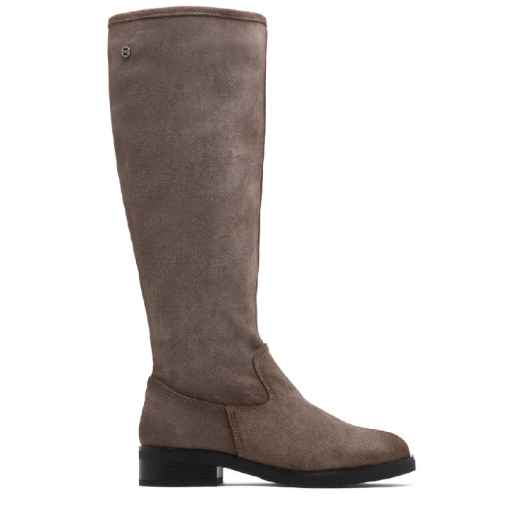 BOTAS ALTAS DE PIEL CON CREMALLERA JADE GRIS PORRONET - Querol online