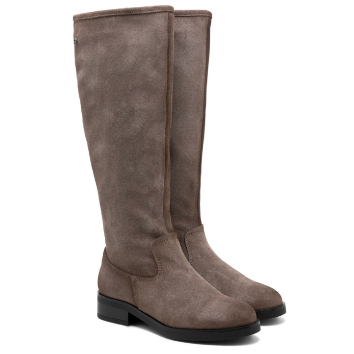 BOTAS ALTAS DE PIEL CON CREMALLERA JADE GRIS PORRONET - Querol online