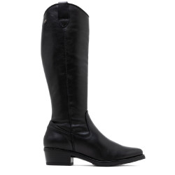 BOTAS DE PIEL CON CREMALLERA MÓNICA NEGRO PORRONET - Querol online