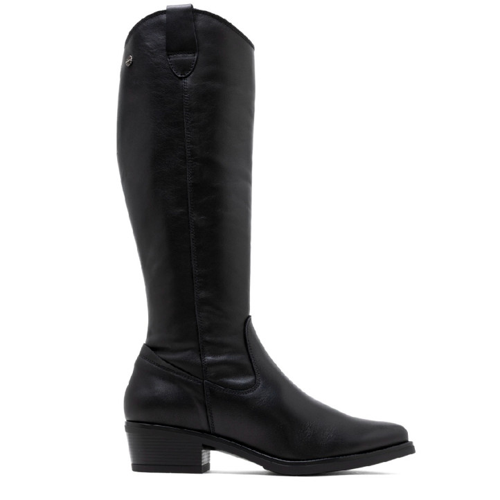 BOTAS DE PIEL CON CREMALLERA MÓNICA NEGRO PORRONET - Querol online