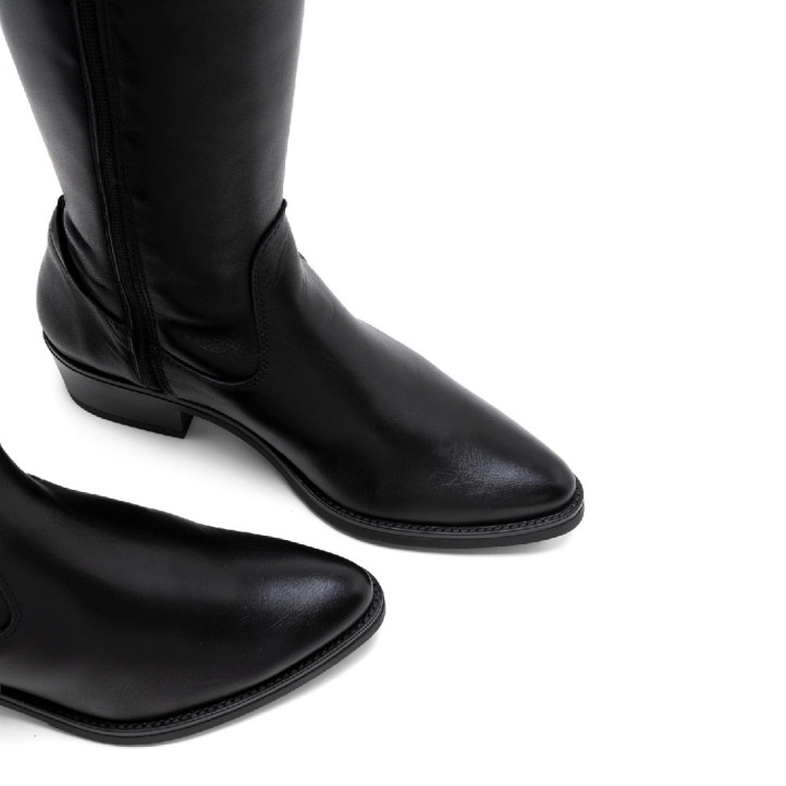 BOTAS DE PIEL CON CREMALLERA MÓNICA NEGRO PORRONET - Querol online