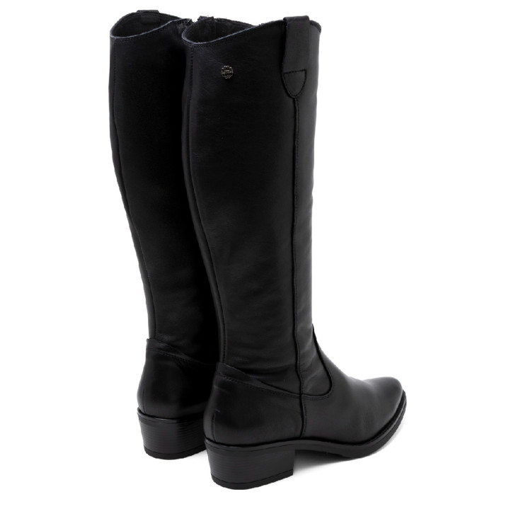 BOTAS DE PIEL CON CREMALLERA MÓNICA NEGRO PORRONET - Querol online