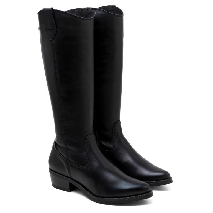 BOTAS DE PIEL CON CREMALLERA MÓNICA NEGRO PORRONET - Querol online