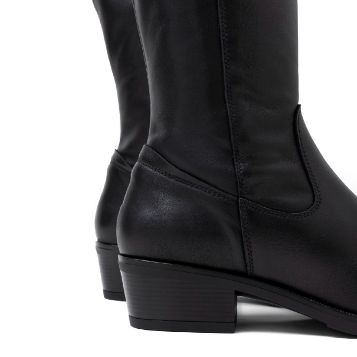 BOTAS DE PIEL CON CREMALLERA MÓNICA NEGRO PORRONET - Querol online