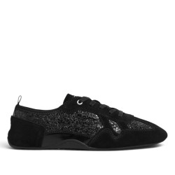 Zapatillas Pepe Jeans Noa de mujer negras con glitter y detalles de ante - Querol online