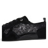 Zapatillas Pepe Jeans Noa de mujer negras con glitter y detalles de ante