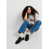 Sabatilles Pepe Jeans Noa de dona negres amb glitter i detalls de camussa