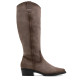 BOTAS DE PIEL CON CREMALLERA MANUELA GRIS PORRONET - Querol online