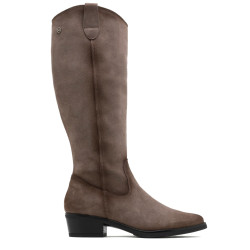 BOTAS DE PIEL CON CREMALLERA MANUELA GRIS PORRONET - Querol online