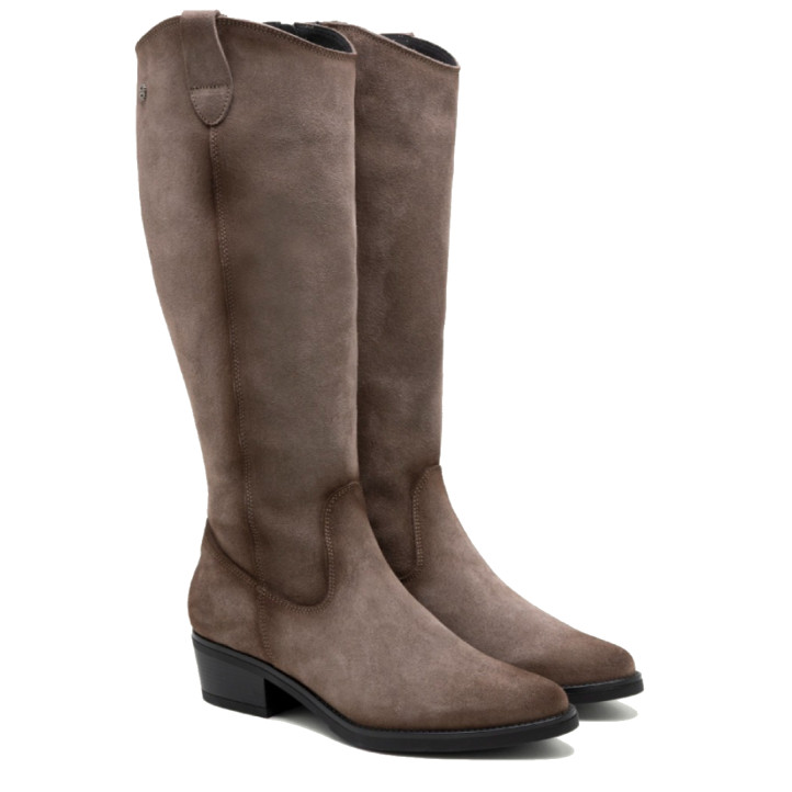 BOTAS DE PIEL CON CREMALLERA MANUELA GRIS PORRONET - Querol online