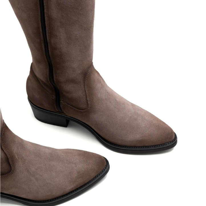 BOTAS DE PIEL CON CREMALLERA MANUELA GRIS PORRONET - Querol online