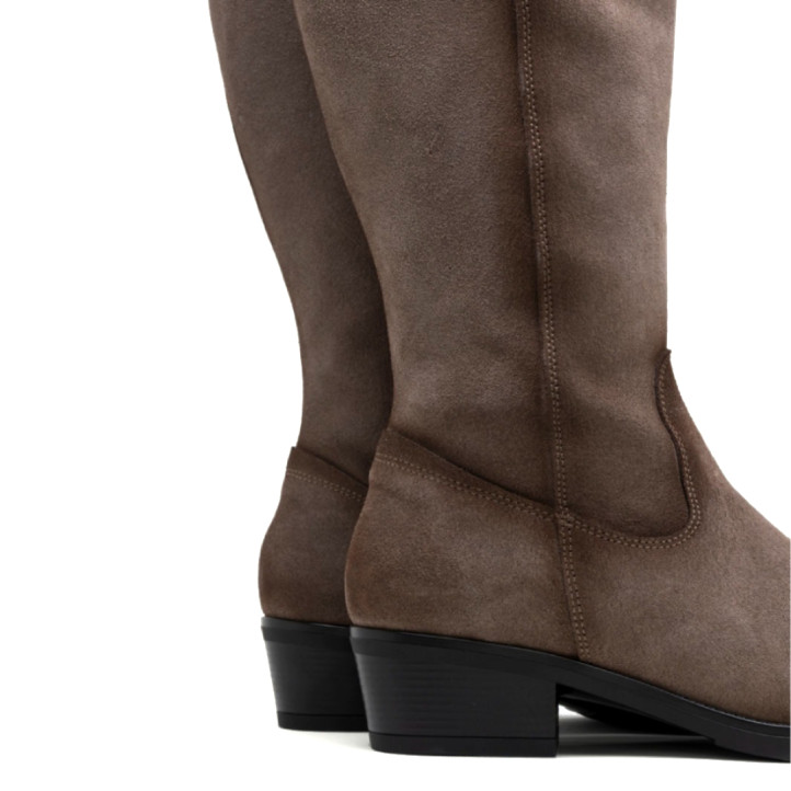 BOTAS DE PIEL CON CREMALLERA MANUELA GRIS PORRONET - Querol online