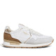 Zapatillas Pepe Jeans Brit de mujer blancas con ante y detalles dorados - Querol online